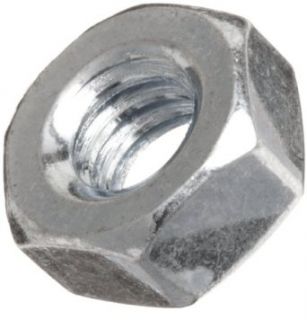 Steel Hex Nut, Plain Finish, Gray (Pack of 100) Hexnuts