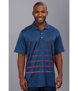 adidas Golf Puremotion CLIMACOOL Gradient Stripe Polo 14 Mens Short Sleeve Pullover (Blue)