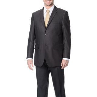 Angelo Rossi Mens Charcoal 2 button Tonal Stripe Micro Tech Suit