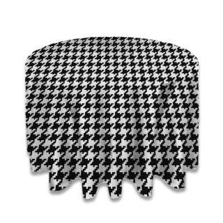 Uneekee Houndstooth Round Tablecloth Large 90" Diameter  