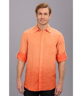Nautica Dip Dye Solid L/S Woven Mens Long Sleeve Button Up (Orange)