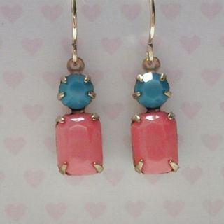 coral glass earrings by simply chic gift boutique