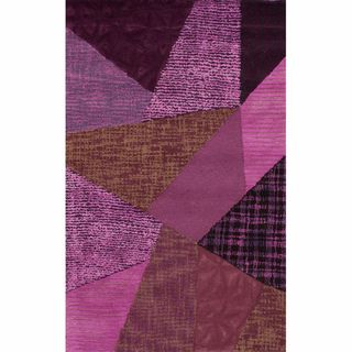 Nuloom Handmade Violet Patchwork Wool Rug