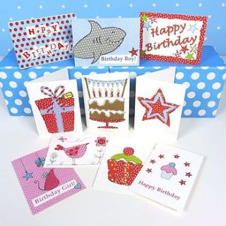 pack of 10 mixed birthday cards by dots and spots