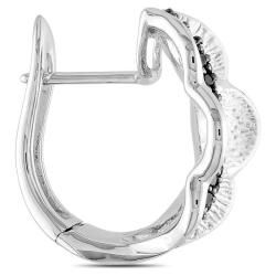 Miadora Sterling Silver Black Spinel Hoop Earrings Miadora Gemstone Earrings