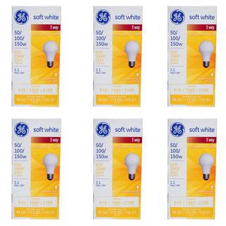 Ge 97494 Soft White 3 way Bulb, 50/100/150 watt (pack Of 6)