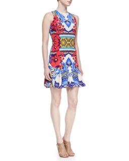 Sleeveless Hawaiian & Paisley Print Godette Dress, Multicolor   Etro