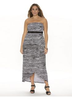 Lane Bryant Plus Size Printed maxi tube dress     Womens Size 14/16, Black