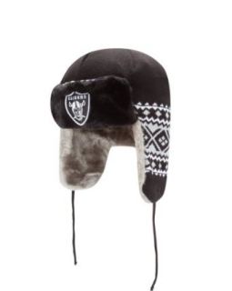 NFL Oakland Raiders Team Trapper Knit Cap  Sports Fan Baseball Caps  Clothing