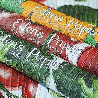 super food plantable wrapping paper pack by eden's paper