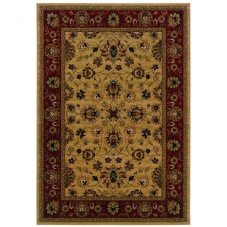 Traditional Ivory/ Red Area Rug (910 X 1210)