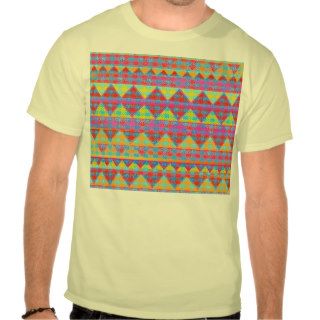 Hipster Girly Pink Abstract Tribal Andes Pattern Tees