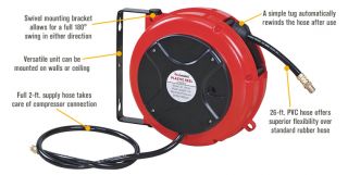 ReelWorks Mini Hose Reel with 26-Ft. PVC Hose, Model# L710082  Air Hoses   Reels