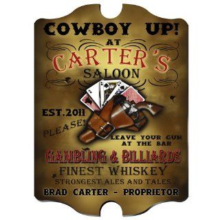 Cowboy Saloon Personalized Vintage Pub Sign   Yard Signs
