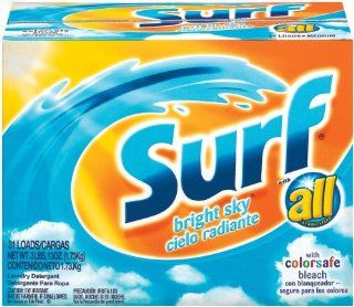 Surf Powder Laundry Detergent Bright Sky with Color Safe Bleach & All Stainlifters, 31 Load Box (Pack of 4) Health & Personal Care