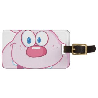 Cute Pink Bunny Cartoon Character Tags For Bags