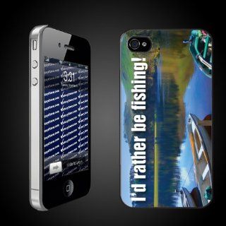Fun iPhone Case Designs   "I'd Rather Be Fishing" CLEAR Protective iPhone 4/iPhone 4S Hard Case Cell Phones & Accessories