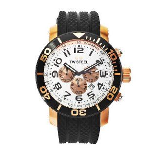 TW Steel Men's TW77 Grandeur Diver Black Rubber White Chronograph Dial Watch TW Steel Watches
