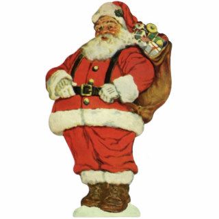 Vintage Christmas, Victorian Santa Claus Toys Photo Sculpture