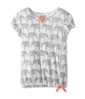 Lucky Brand Kids Girls A/O Elephant Print Top Girls T Shirt (White)