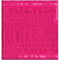 Embossed Gloss Friends Expressions Hot Pink Photo Album (hold 200 Photos)