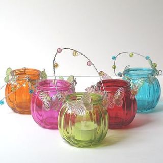 decorated glass tea light lanterns by aroma candles