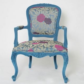 flocked louis salon chair by thomas & vines