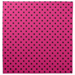 Napkins Hot Pink and Black Polka Dot