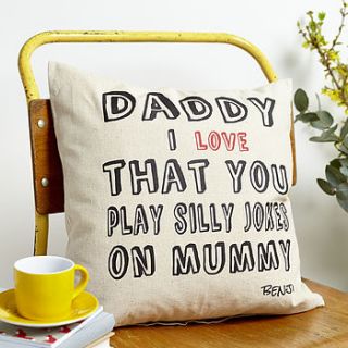 personalised 'dad love' father's day cushion by tillyanna