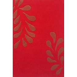Hand tufted Red Wool Rug (5 X 8)