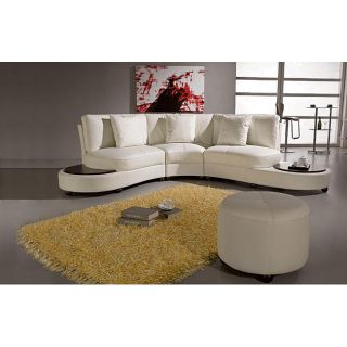 Pyrite White Leather Sectional