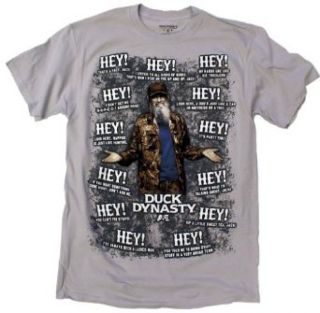 Uncle Si Funny Quotes Hey Duck Dynasty T Shirt (Medium, grey) at  Mens Clothing store