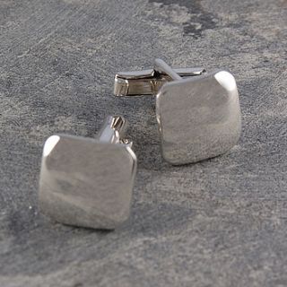sterling silver rounded square cufflinks by otis jaxon silver and gold jewellery