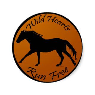 Wild Hearts Run Free Horse Lover Sticker Round Sticker