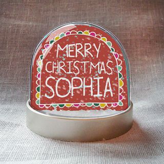 'merry christmas' personalised snowglobe by sarah catherine designs