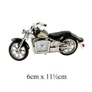 Miniature Black Indian Style Motorbike Novelty Collectors Clock   9497B Kitchen & Dining