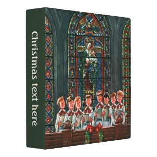 Vintage Christmas Choir in Church Children Singing 3 Ring Binder