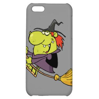 funny cartoon witch riding broom iPhone 5C cover
