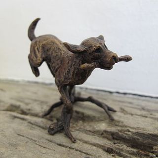 miniature bronze springer spaniel statue by ginger rose