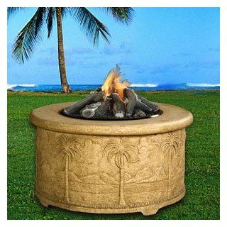 Palm Series 36 ft Fire Pit   Natural Gas   Gas Logs   Sea Green Granite Sports & Outdoors