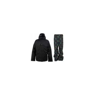 Burton Southsider Jacket True Black w/ Burton Poacher Pants Mocha Native Plaid jacket pkg 822