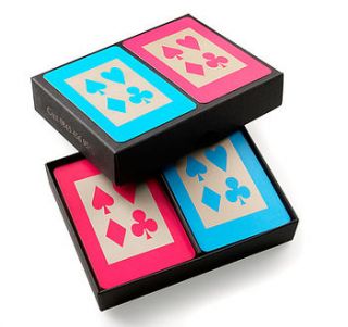 double box colour playing cards by bridge in the box