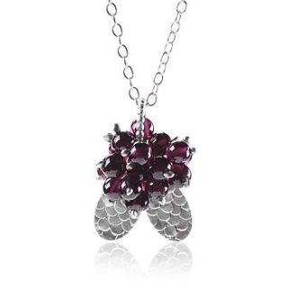 silver and garnet statement necklace by alison macleod