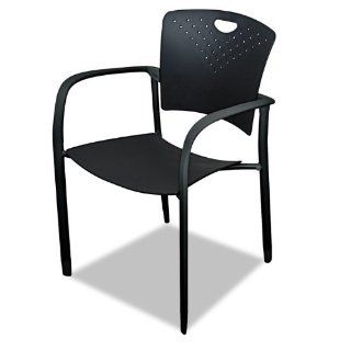 Balt OUI Stack Chair with Arms, 2 Carton, Black  