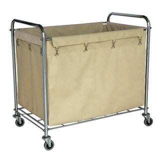 Offex Heavy Duty Steel Frame Canvas Rolling Laundry Utility Storage Cart Offex Hampers