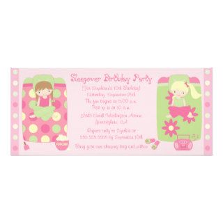 Cute girl's sleepover birthday party invitation