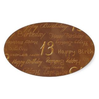 Bright Brass 13th Birthday on New Copper Print Stickers