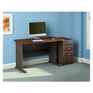 BUSH BUSINESS FURNITURE Bush Furniture 60 Inch Desk with 3 Drawer File and Chair   Home Office Furniture Sets