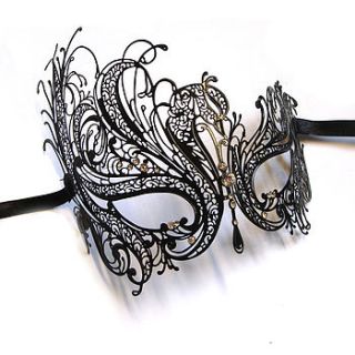 black swan filigree venetian masquerade mask by hannah makes things