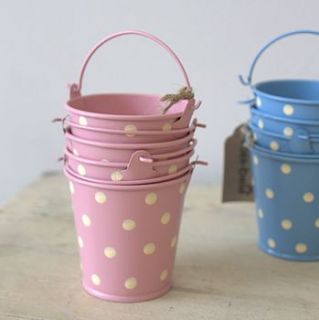 set of three mini pink buckets by little ella james